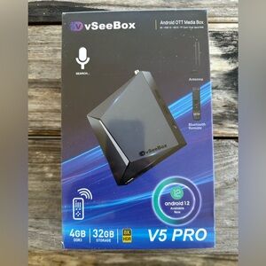 vSeeBox V5 PRO Android 12 Media Box 32GB 8K HDR Wi-Fi Bluetooth Remote Sealed